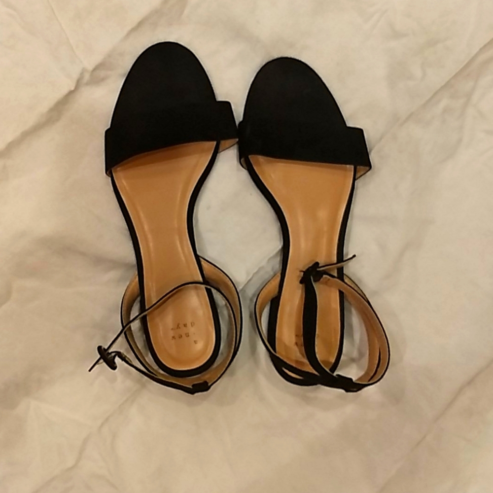 A New Day Black Ankle Strap Sandals